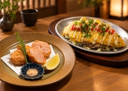 東京駅の和食・焼きとり一鶏で楽しめる海老しんじょうと明太キャベツオム巻き